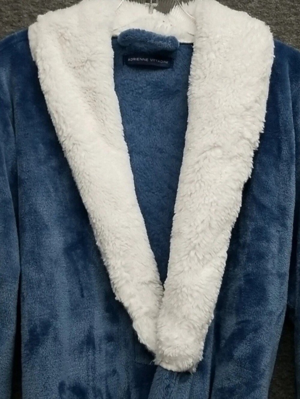 Womens Robe Adrienne Vittadini Blue Plush Open Front One Size Fits Most